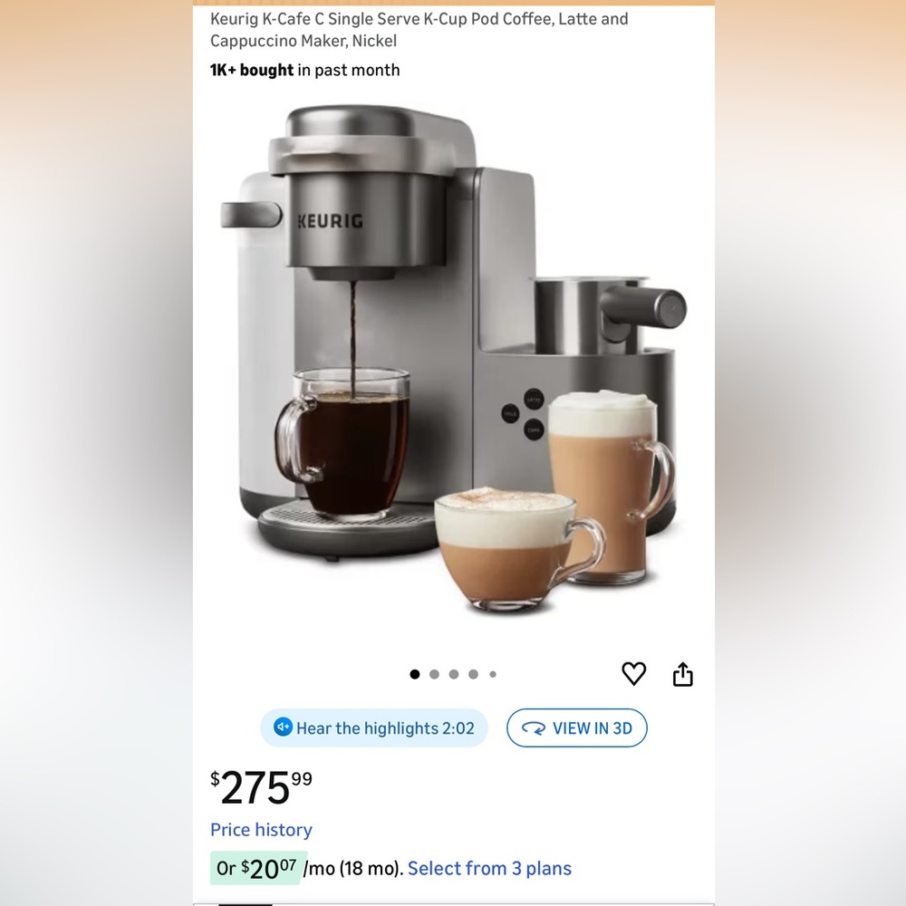 Keurig Special Edition Espresso Latte maker